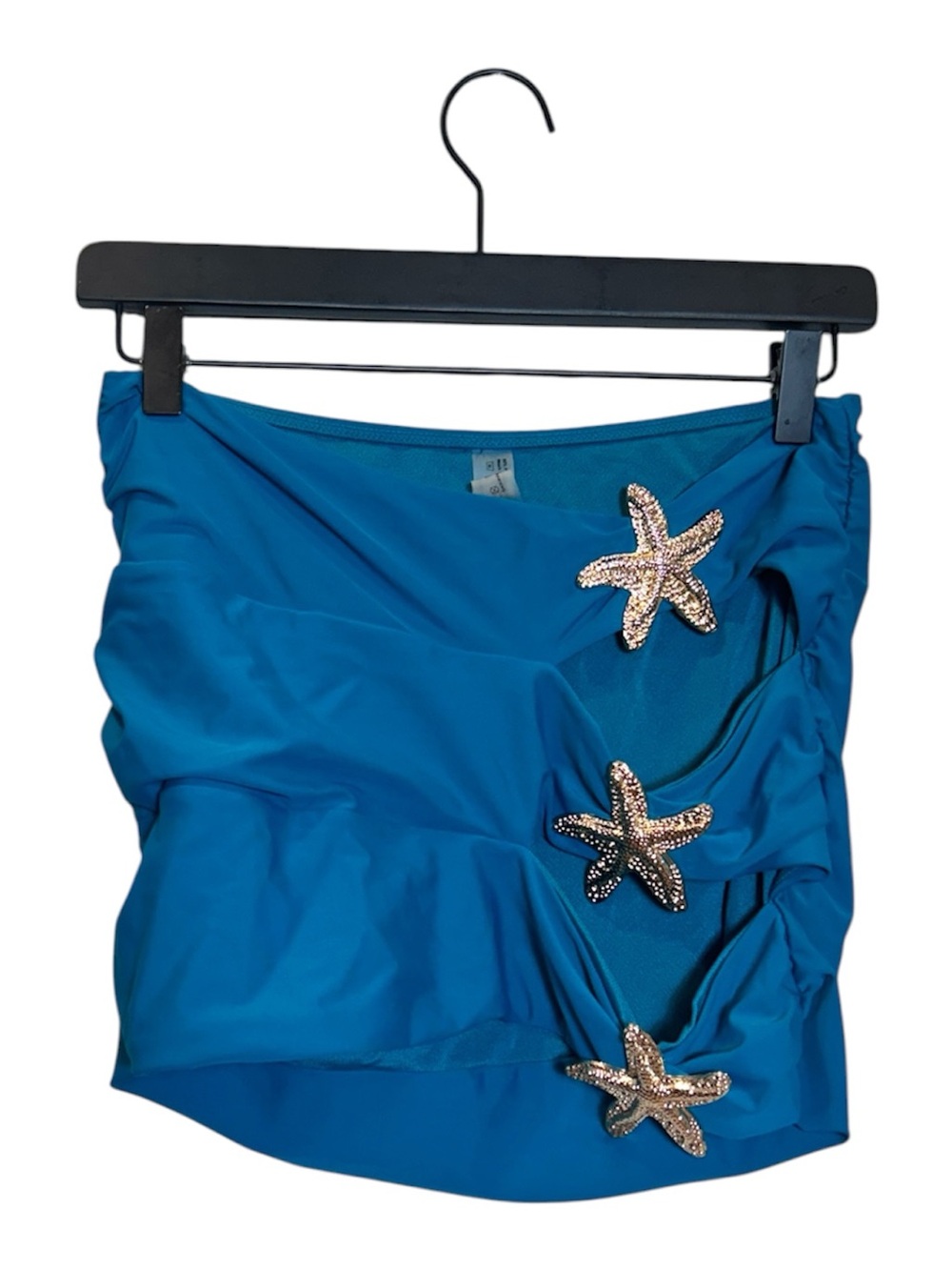 Women’s Blue tube top with gold Starfish Accents